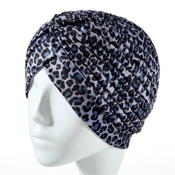 6 PCS Leopard Earmuffs Turban Hat Hedging Cap(Light Gray)