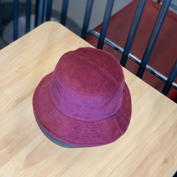 Leisure Corduroy Fisherman Hat Fall and Winter Foldable Art Sunhat, Size: M (56-58cm)(Red Wine)