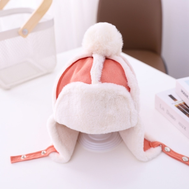 MZ9967 Children Hat Autumn and Winter Thickening Plus Velvet Warm and Windproof Flight Cap Ear Protection Cap, Size: One Size(Orange)