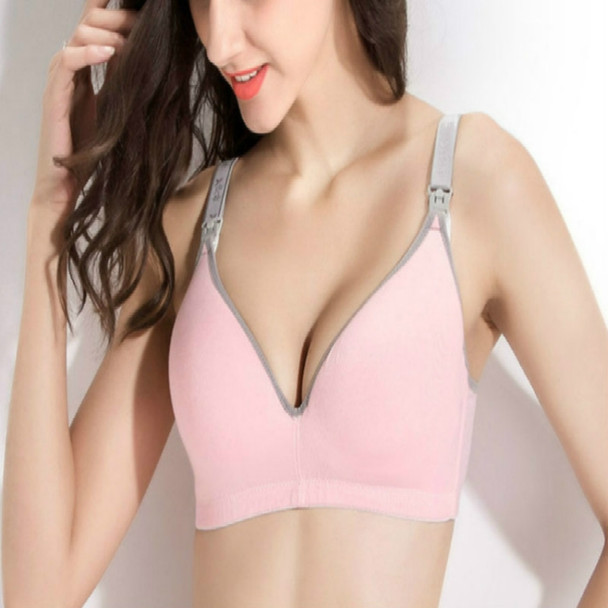 Breastfeeding Bras Maternity Nursing Bra for Feeding Nursing Underwear Clothes for pregnant women, Bands Size:75B 34B(Pink)