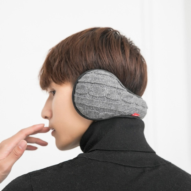 Winter Warm Wool Ear Bag Back-Wearing Foldable Plush Earmuffs, Size:Free Size(Grey Twist Yarn)