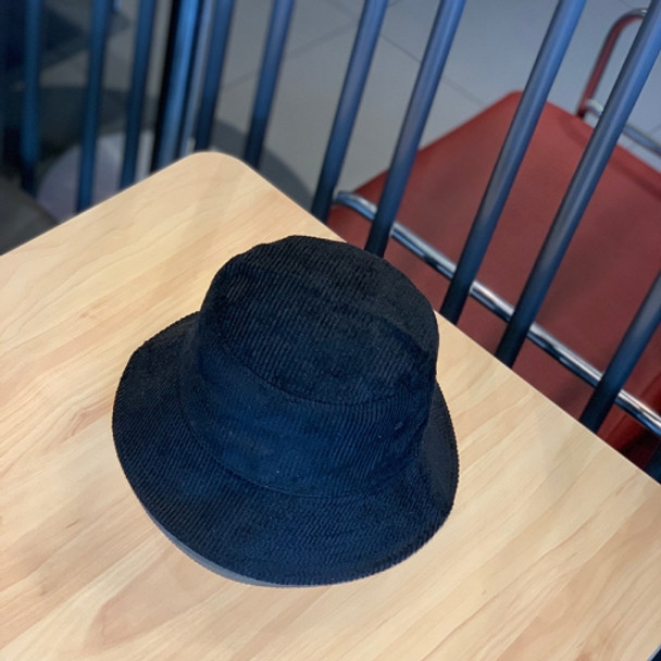Leisure Corduroy Fisherman Hat Fall and Winter Foldable Art Sunhat, Size: M (56-58cm)(Black)