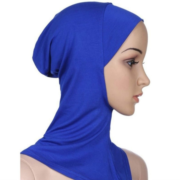 Autumn and Winter Ladies Solid Color Scarf Hooded Modal Headscarf Cap, Size:45 x 43cm( Blue)