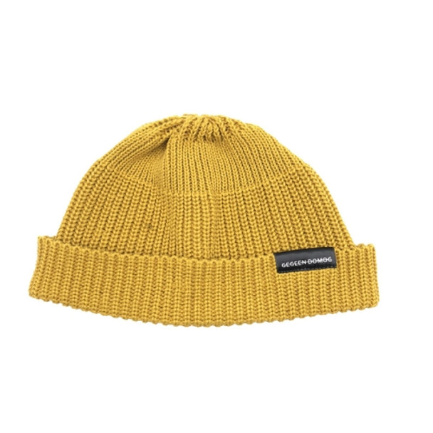 A21 Short Beanie Retro Hip Hop Knitted Cap, Size:One Size(Yellow)
