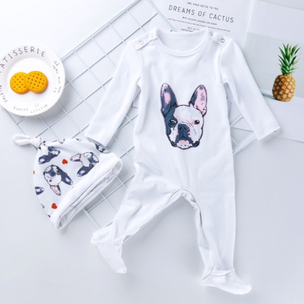 Baby Long Sleeve Printed One-piece Suit (Color:Pug Size:66)