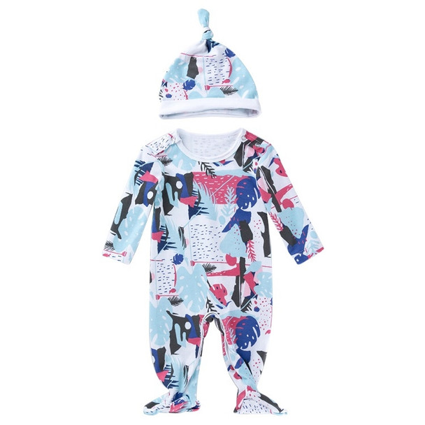 Baby Long Sleeve Printed One-piece Suit (Color:Graffiti Size:59)