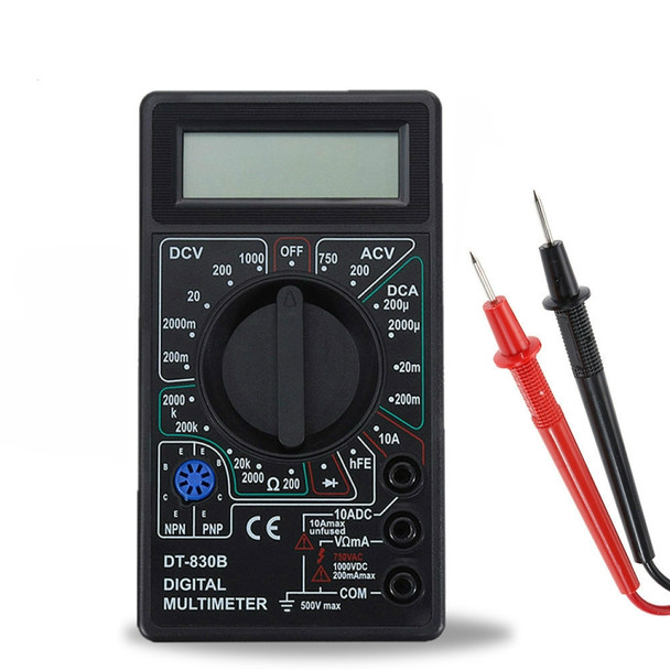 DT-830B Handheld Digital Multimeter Ammeter Voltmeter Digital Display Universal Tester Meter(Black)