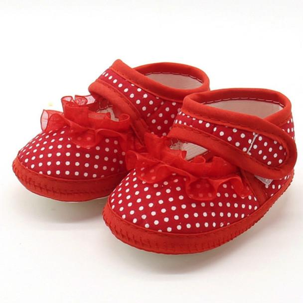 3 Pairs Baby Infant Shoes Girls Dot Lace Soft Sole Prewalker Warm Casual Flats Shoes(Red Flower )