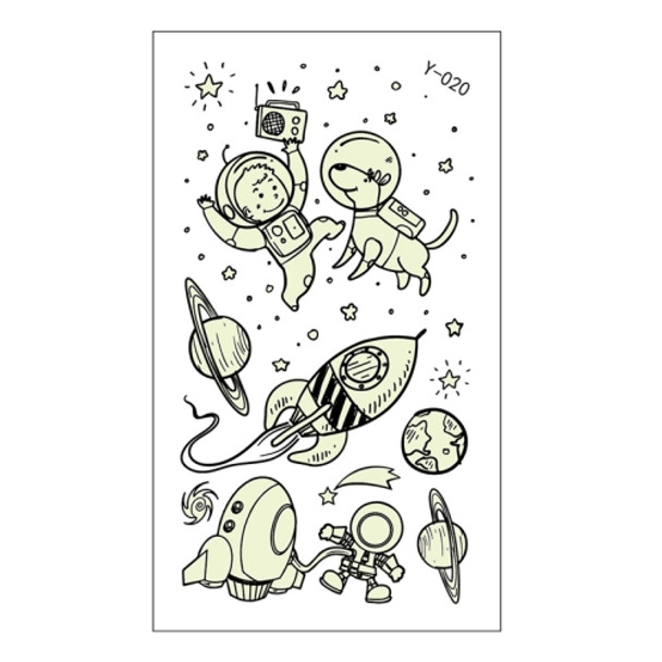 20 PCS Cartoon Spaceship Luminous Children Tattoo Stickers(Y-020)