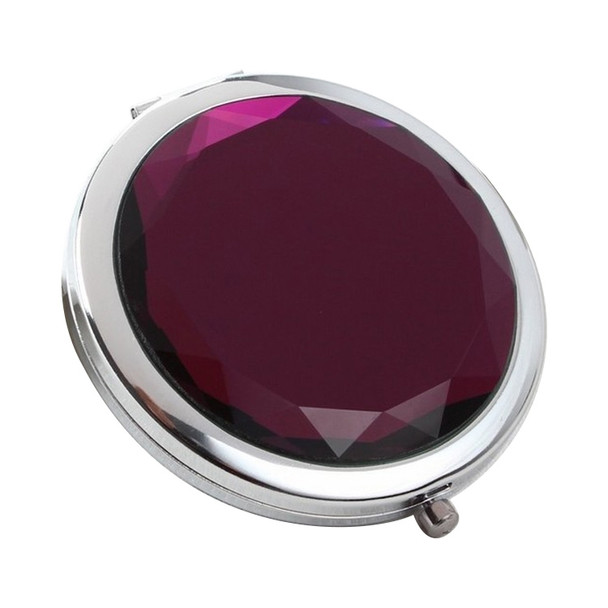 Metal Crystal Makeup Mirror Folding Double Mirror(Purple)