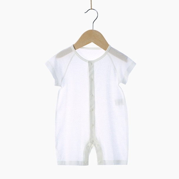 Baby Bamboo Fiber Breathable Short Sleeve Bodysuit (Color:Beige Size:73)