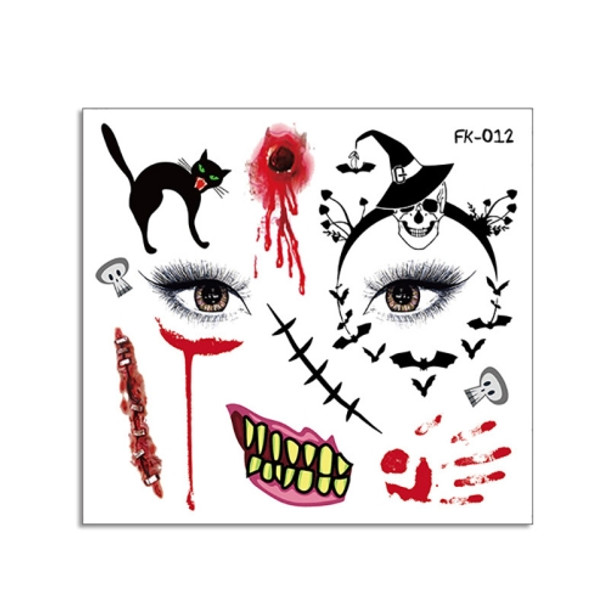 10 PCS Water Transfer Stickers Children Cartoon Halloween Funny Tattoo Stickers Horror Decoration Face Stickers(FK-012)