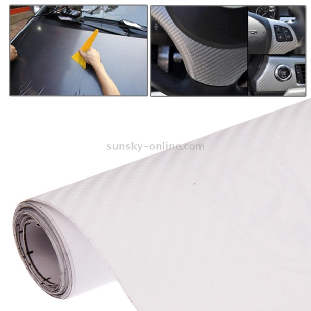 Car Decorative 3D Carbon Fiber PVC Sticker, Size: 127cm x 50cm(Transparent)