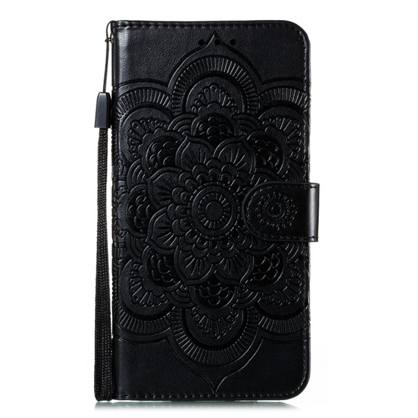 For Nokia 7.2 Mandala Embossing Pattern Horizontal Flip Leather Case with Holder & Card Slots & Wallet & Photo Frame & Lanyard(Black)