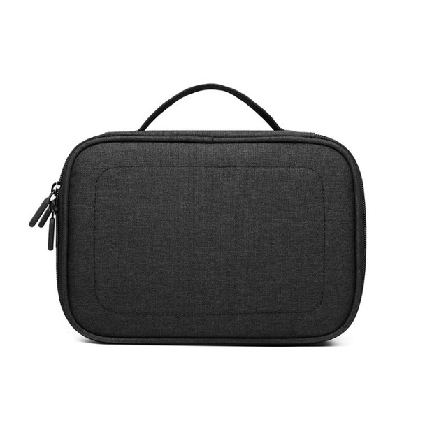 Multi-function Headphone Charger Data Cable Storage Bag, Double Layer Storage Bag(Black)