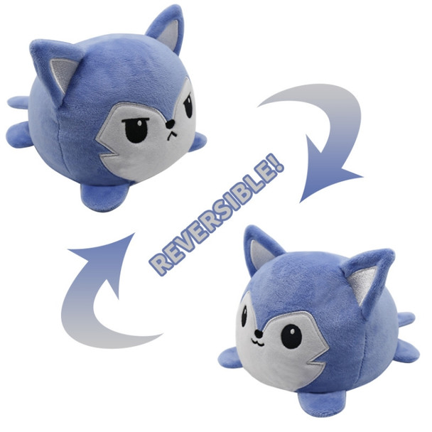 2 PCS Cute Plush Flip Toy Double-Sided Doll(Blue Koji)