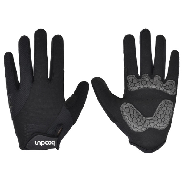 Boodun Riding Gloves Splicing Long Finger Bike Gloves Outdoor Sports Gloves, Size: XL(Black)