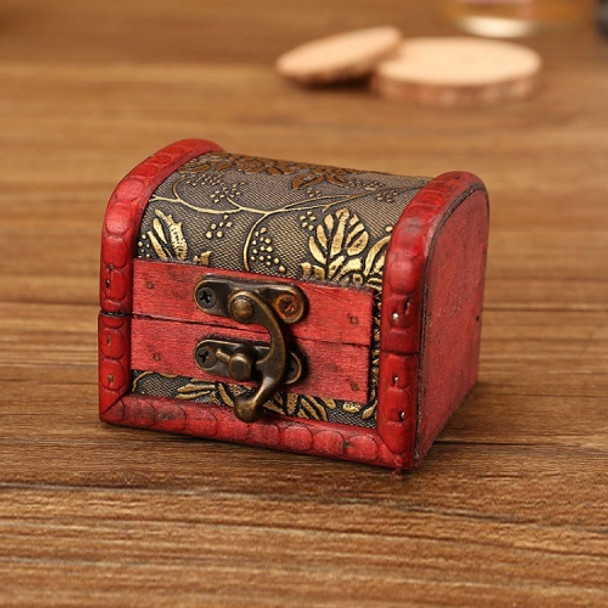 3 PCS Retro Distressed Storage Wooden Box Wedding Candy Jewelry Storage Box, Size: 8x6.5x6cm(6039B Gold Grapes)