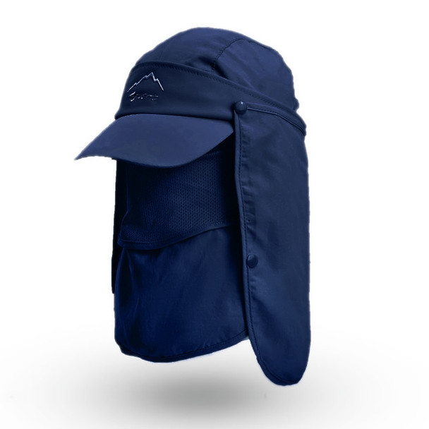 Multi-Function Sun Hat Outdoor Fishing Sunscreen Hat Speed Dry Baseball Cap(Navy)