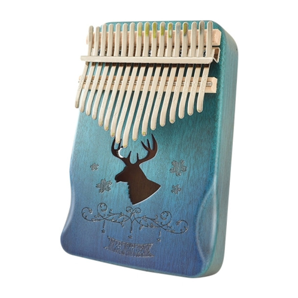 17 Tone Acacia Wood Thumb Piano Kalimba Musical Instruments(Aurora Blue-Reindeer)