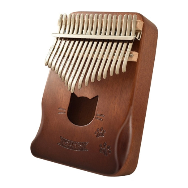 17 Tone Acacia Wood Thumb Piano Kalimba Musical Instruments(Brown-Cat)