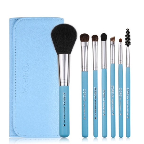 ZOREYA 7-In-1 Makeup Brush Set Brush Blush Brush Foundation Brush With Makeup Brush Bag(Old Blue)