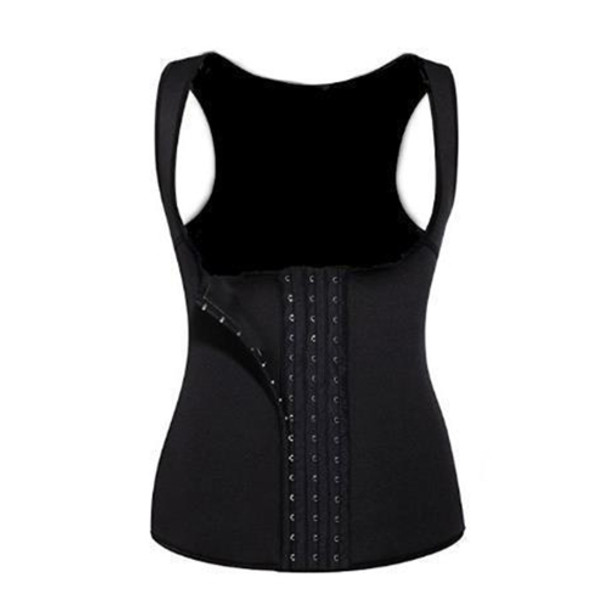 U-neck Breasted Body Shapers Vest Weight Loss Waist Shaper Corset, Size:XXXL(Black)