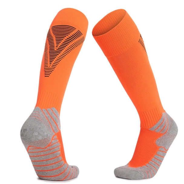 Thick Terry Non-Slip Sports Socks Over The Knee Stockings, Size: Adult  Free Size(Orange)