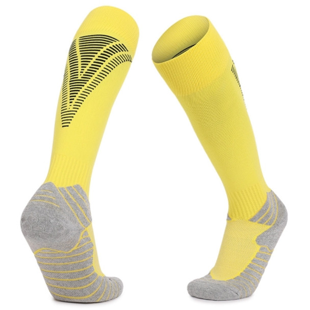 Thick Terry Non-Slip Sports Socks Over The Knee Stockings, Size: Adult  Free Size(Yellow)