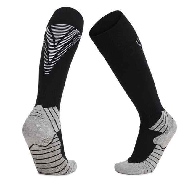 Thick Terry Non-Slip Sports Socks Over The Knee Stockings, Size: Adult  Free Size(Black)