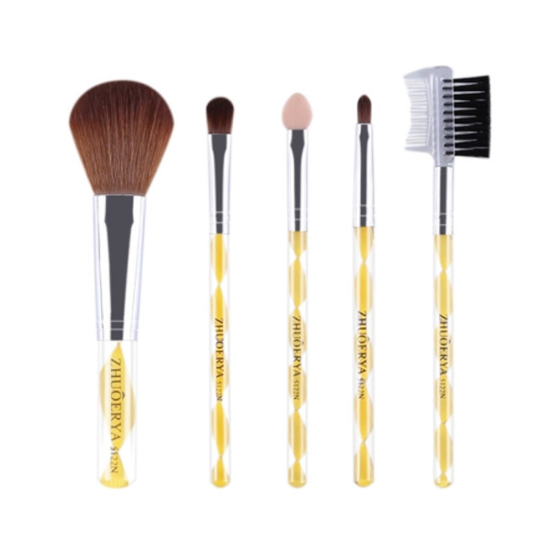 3 Set ZOREYA 5122N 5 In 1 Acrylic Handle Makeup Brush Set Portable Makeup Brush Tools(5 Pieces Set)
