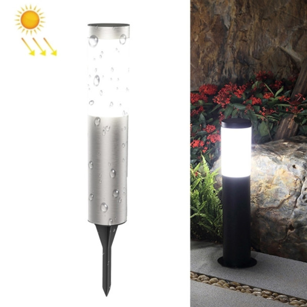 DSA-001 Solar Garden Column Outdoor Lawn Light, Style: Silver-White Light