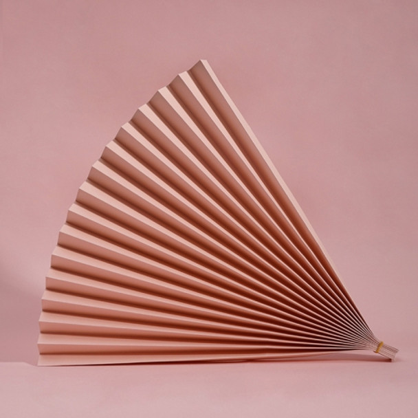 2 PCS 69x39cm Photo Props Hard Cardboard Folding Fan Photography Background Folded Paper(03 Peach Pink)