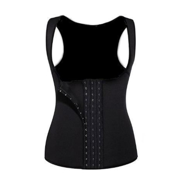 U-neck Breasted Body Shapers Vest Weight Loss Waist Shaper Corset, Size:XXXXL(Black)