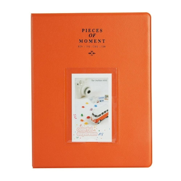 128 Pockets Photo Book Album Name Card Holder for Fujifilm Instax Mini 8 /7s /70 /25 /50s /90(Orange)