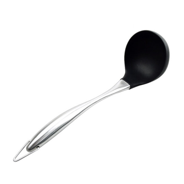 Non-Stick Pot Silicone Cooking Utensils Stainless Steel Cooking Spoon Kitchen Spoon Shovel(Spoon)