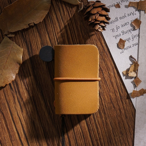 2 PCS Ultra-Small Mini TN Hand Account Book Handmade Note Book Leather Notebook Portable Travel Diary(Oil Wax Leather Camel)