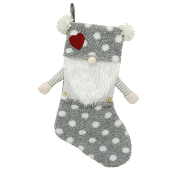 Christmas Decoration Socks Faceless Old Man Doll Gift Bag(Grey)