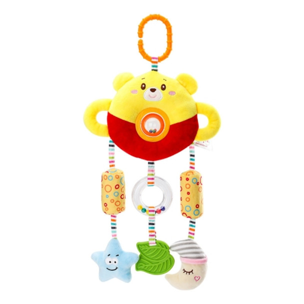 Stroller Toy 0-1 Year Old Bed Hanging Turn Bead Doll Baby Bed Bell Plush Rattle(H168190-3A Bear)