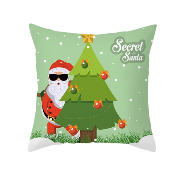 3 PCS Cartoon Printed Christmas Pillowcase Peach Skin Home Sofa Pillow Cover, Without Pillow Core, Size: 45x45cm(TPR421-34)