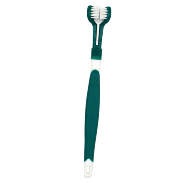 3 PCS 93044 Pet Supplies Pet Three-Head Toothbrush Multi-Angle Toothbrush(Ink)