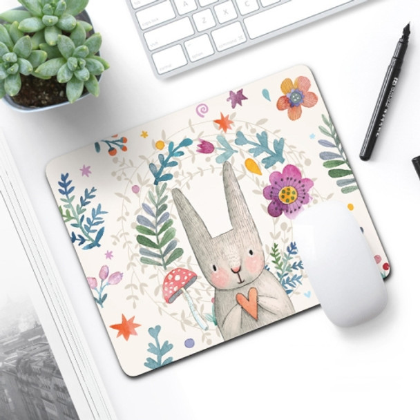 6 PCS Non-Slip Mouse Pad Thick Rubber Mouse Pad, Size: 21 X 26cm(Garland Rabbit)