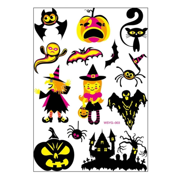 5 PCS Halloween Fluorescent Children Water Transfer Sticker Cartoon Animal Tattoo Sticker(WSYG03)