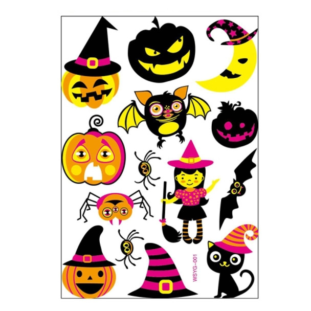 5 PCS Halloween Fluorescent Children Water Transfer Sticker Cartoon Animal Tattoo Sticker(WSYG01)