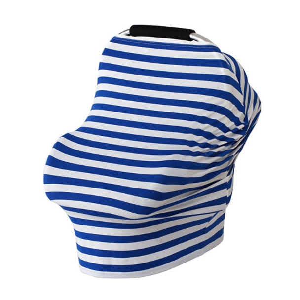 Multifunctional Cotton Nursing Towel Safety Seat Cushion Stroller Cover(Blue and White Stripes)