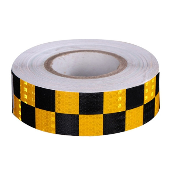 PVC Lattice Reflective Belt Generic Film Traffic Safety Facilities Anti-Collision Warning Stickers(Yellow Black)