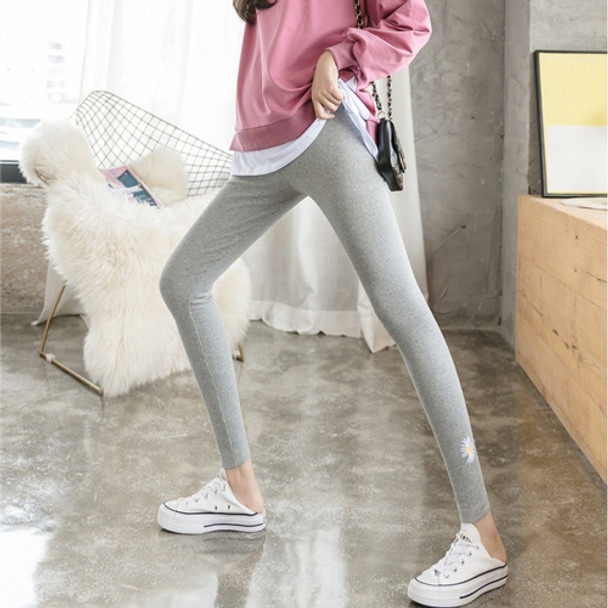 Autumn And Winter Tide Mother Leggings, Autumn Outer Wear Trousers, Threaded Feet Pants (Color:Light Grey Size:XL)