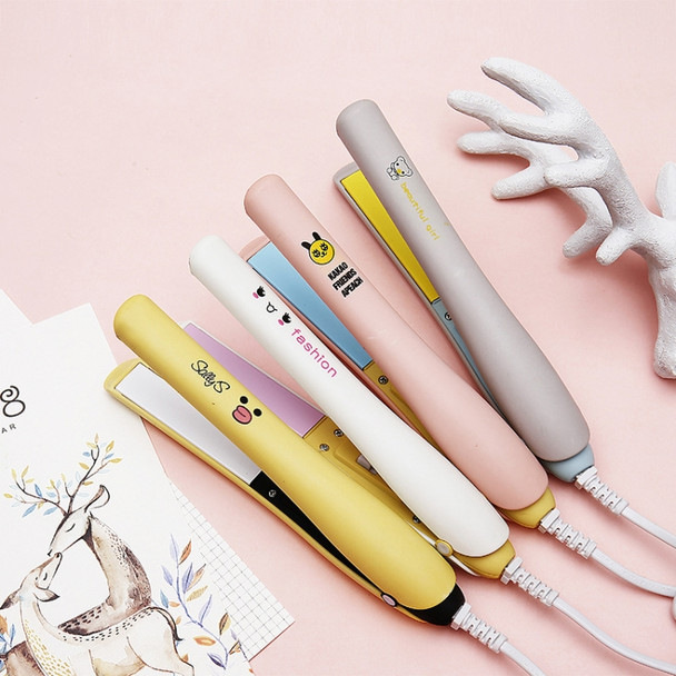 I0813 Portable Hair Styler Straight Hair Curlers Cartoon Mini Student Splint US Plug, Color Random Delivery