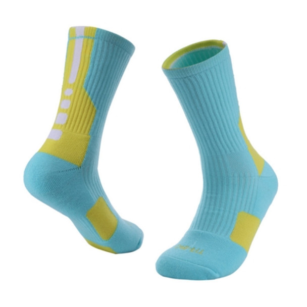 2 Pairs Adult Mid Tube Socks Thick Terry Basketball Socks, Size: Free Size(Sky Blue)
