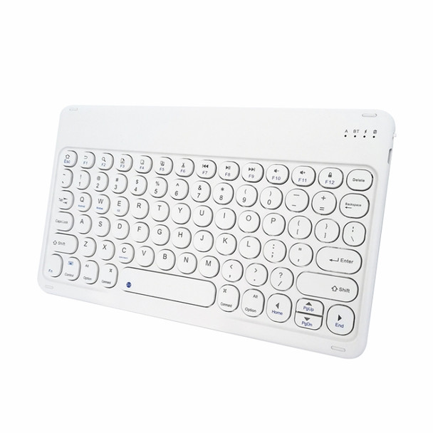 X3 10 inch Universal Tablet Round Keycap Wireless Bluetooth Keyboard (White)